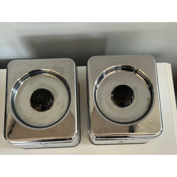 Lincoln Beautyware Canister Set Coffee & Tea Chrome Metal - Picture 5 of 8